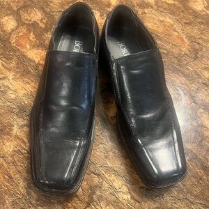 Black Leather Men's Loafers